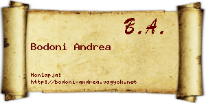Bodoni Andrea névjegykártya