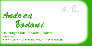 andrea bodoni business card